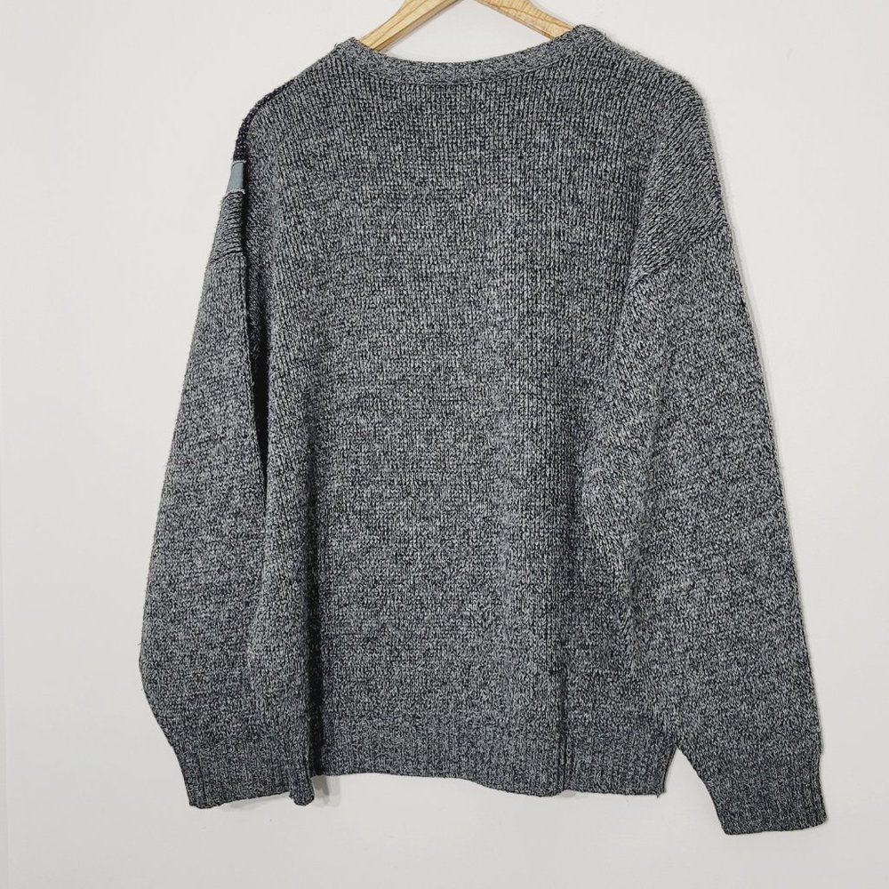Vintage Oversized Knit Pullover Sweater Retro Style Crew Neck Abstract Pattern - Picture 7 of 9